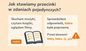 Jak nauczyć się stawiać przecinki? Przykład: "Sprawdziłem odpowiedź, która była poprawna." Przecinki stawiamy przed "który", "która", "że", "gdy".